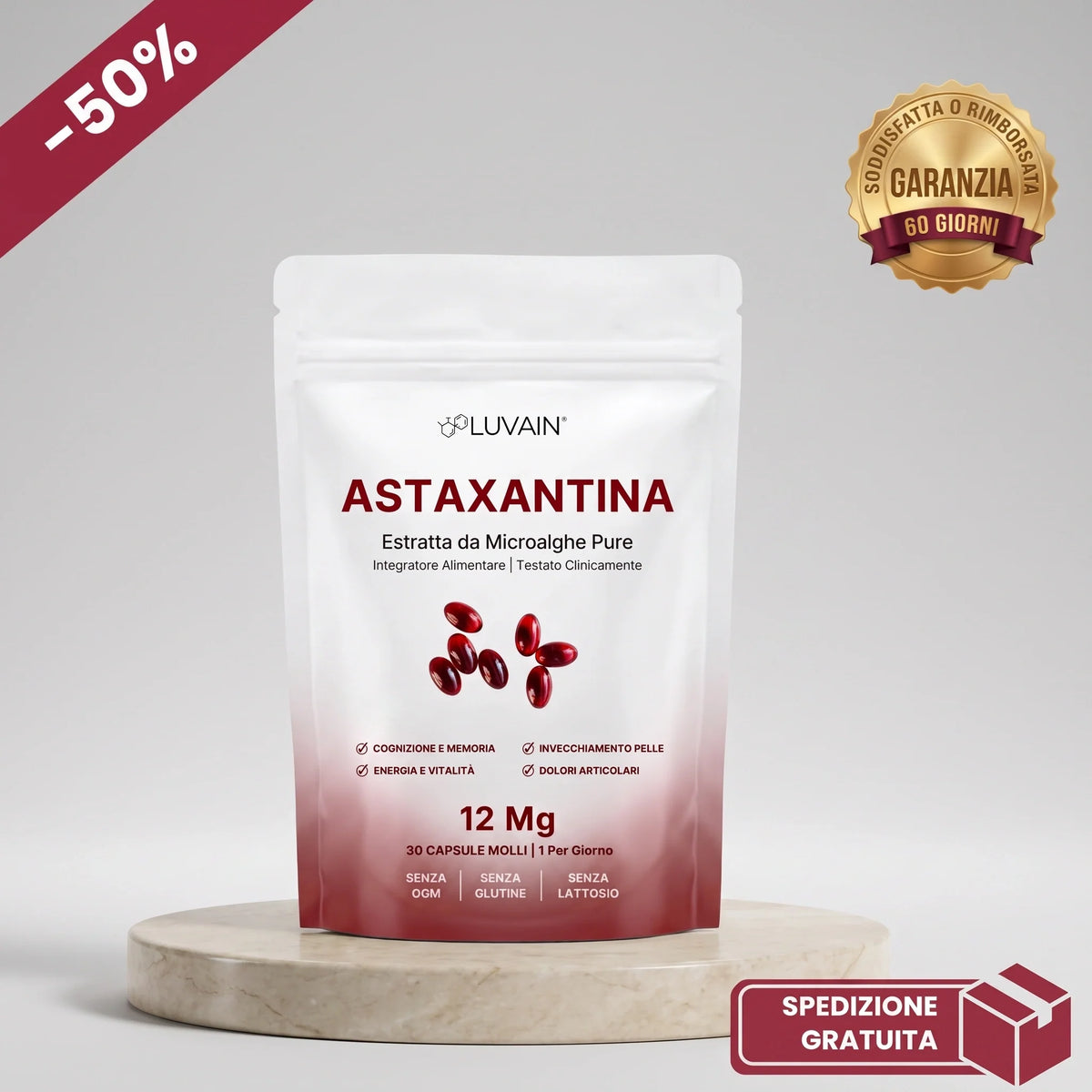 Mirasni Astaxanthin 12 mg měkké kapsle